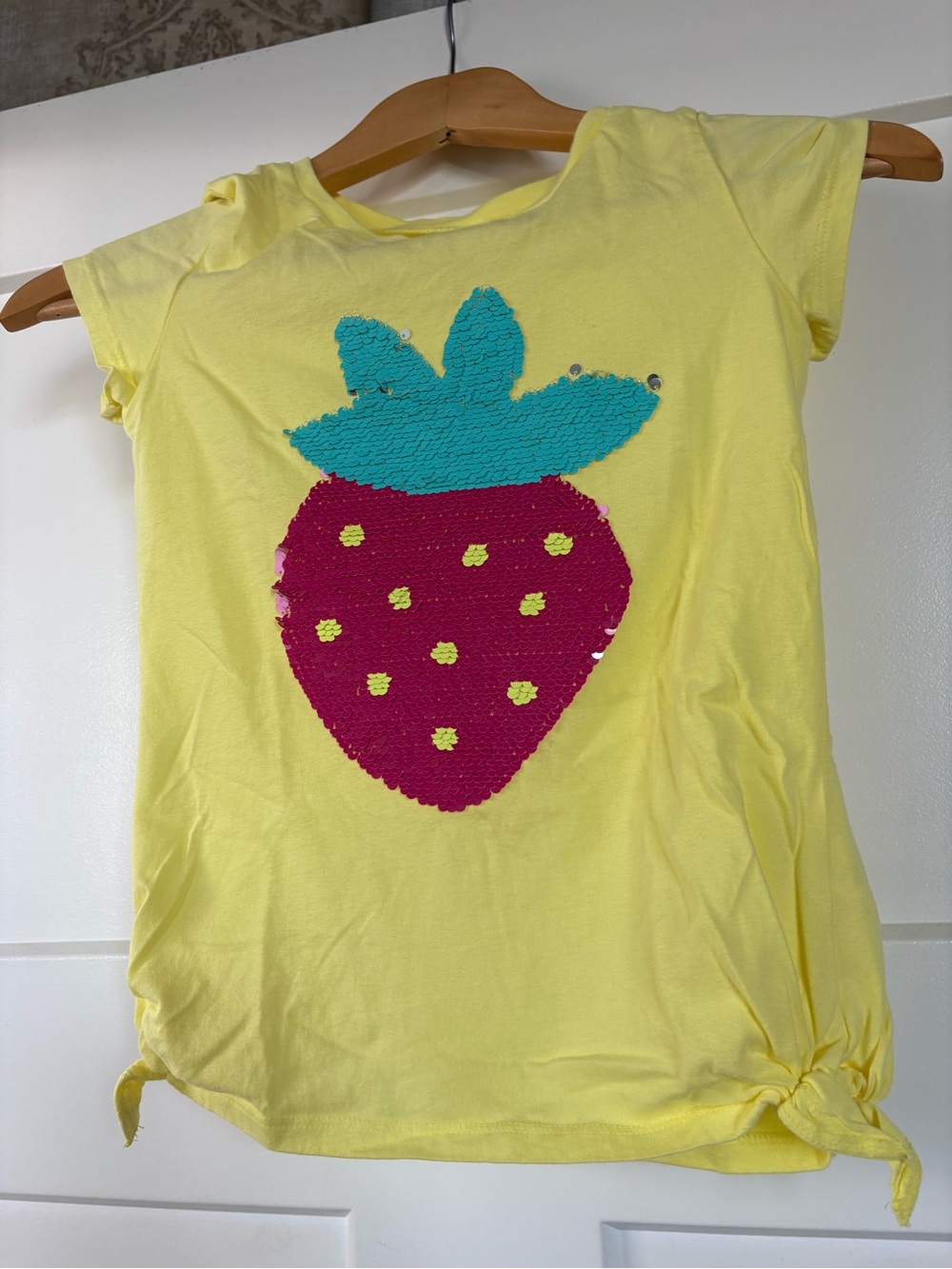 Carter’s Yellow Sequin Strawberry Tee- Size 8